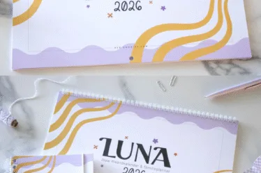 DE VOORKANT VAN DE LUNA FAMILIEPLANNER 2026 EN DOELENAGENDA
